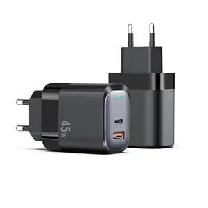 US / UK / EU Stecker-Schnellladeadapter Mobiltelefone USB PD Wandladegeräte Typ C 45 W-Ladegerät für Samsung Huawei Xiaomi