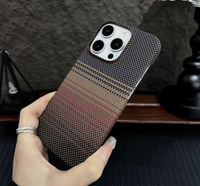 Nouvelle coque de téléphone magnétique en PC rigide à grain de fibre de carbone, ultra-fine et luxueuse, pour iPhone 17 Pro Max 18 16 15
