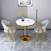 Ensemble de table et chaises de négociation nordiques, table de loisirs ronde minimaliste pour réception, café, bureau de vente et balcon