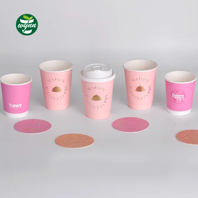 Copo branco descartável personalizado do papel da dupla camada para bebidas frias