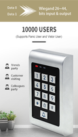 Lecteur de carte EM 125KHz RFID avec clavier métallique, application Tuya, contrôle d'accès aux portes, étanche IP66, extérieur, 10 000 utilisateurs, code