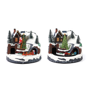 Adorno Giratorio de Plástico de Doble Capa con Música y Luces, Estilo Europeo y Americano, Regalo de Navidad - Product Image 5