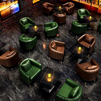 Ensemble table et chaises de bar en bois massif rétro pour bistrots, bars à cocktails, restaurants, cafés et canapés de cabines KTV