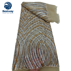 Bestway tela de encaje con cuentas de lujo Aso Ebi <span class=keywords><strong>lentejuelas</strong></span> para mujer fiesta de boda - Product Image 5