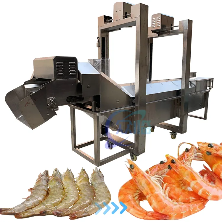 Mesin uap udang terus-menerus pabrik pengolahan makanan laut pengukus ikan