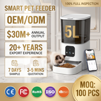 Comedero Automático Inteligente y Elegante para Mascotas, con Doble Cámara, WiFi, Control por Aplicación Móvil, Microchip, Temporizador, Impermeable, de Plástico, para Gatos