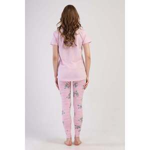KADIN LYC SUPREM O YAKA KISA KOL BLUZU UZUN ETEGI OVAL MANSETLI TAYT PIJAMA TAKIM - สีชมพู - สีชมพู - Product Image 4