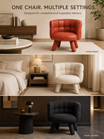 Fauteuil d'appoint moderne rembourré en cuir pleine fleur ou tissu, fabrication directe usine OEM ODM, idéal pour salon et chambre à coucher