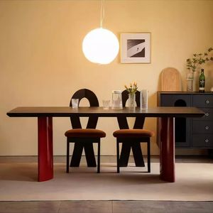 Table à manger <span class=keywords><strong>scandinave</strong></span> en bois massif de style Wabi-Sabi Mobilier rectangulaire rétro pour la maison avec établi design Chaise de bureau - Product Image 4