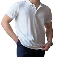 Kaos Polo Pria Bergaris _ Kaos polo slim fit untuk pemakaian kasual Kaos Rajut Bergaris Atasan Pria katun premium kaos polo pria koleksi baru