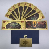 Cadeaux de festival personnalisés billet d'Halloween billet d'argent citrouille billet de banque en polymère plaqué feuille d'or