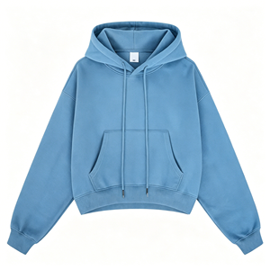 Sudadera Corta de Lana para Mujer, Estilo Urbano, Color Sólido, Casual, con Logotipo Personalizado, de Alta Calidad, para Otoño - Product Image 6