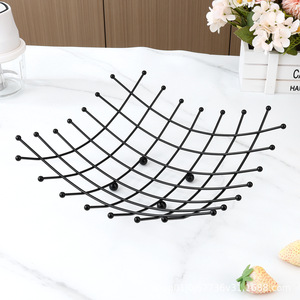 Corbeille à fruits en métal rétro, style simple, pour salon, véranda, plaque décorative, <span class=keywords><strong>panier</strong></span> de rangement créatif, plateau à fruits - Product Image 6