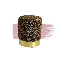 Tabouret pouf rond imprimé léopard Tabouret design moderne pour chambre filles chambre salon