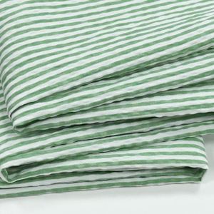 Gerecycled T400 Polyester <span class=keywords><strong>Print</strong></span> Seersucker Streep Vrouwen Shirts Jurk Baby Girl Pyjama Stof - Product Image 6