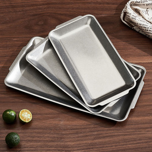 Padella da Buffet retrò Hotel rettangolare 304 moderni piatti in acciaio inossidabile piatti da forno in argento - Product Image 2