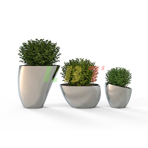 Combinaison créative de pots de fleurs décoratifs sur pied, miroir en acier inoxydable électro-plaqué, pour jardin, bureau, hôtel, usage domestique - Product Image 4