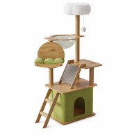 Arbre à chat et tour pour chat en bois de grande taille intégré