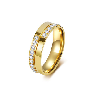 Anillo unisex de titanio y acero con incrustaciones de diamantes, de diseño exclusivo, lujo discreto, de alta gama, resistente al descoloramiento, para el dedo índice. - Product Image 5