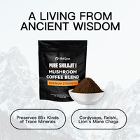 Extrait de Shilajit de marque privée mélange de champignons en vrac poudre de café vente en gros café himalayen naturel Puro Shilajit