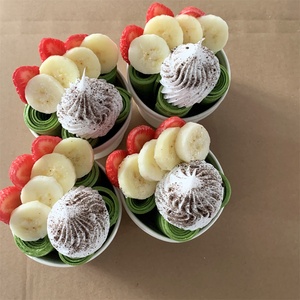 Modèle alimentaire de 8,5 cm de diamètre pour coupes de dessert, rouleaux de yaourt, rouleaux de crème glacée, aux saveurs banane, fraise, crème fouettée, matcha et thé vert, accessoires - Product Image 4