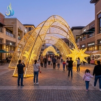 Wasserdichte LED-Lichtfestival-3D-Metallrahmen-Sternmotiv-Torbogen-Laterne für Stadtplätze – ideal für Feiertagsattraktionen