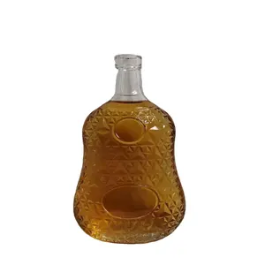 Botella de vidrio vacía personalizada, tapón de rosca de 750ml, 700ml, 500ml, tapón de corcho para botella de Alcohol, Whisky, Tequila