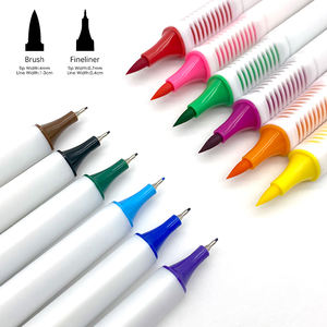 Fábrica logotipo personalizado barato 12 colores doble punta acuarela pluma arte marcadores pluma conjunto <span class=keywords><strong>para</strong></span> letras - Product Image 3