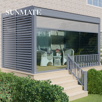 Véranda en verre, Véranda 4 saisons, Véranda autoportante et de type intelligent, Toit de terrasse, Facile à installer, Jardin d'hiver en aluminium