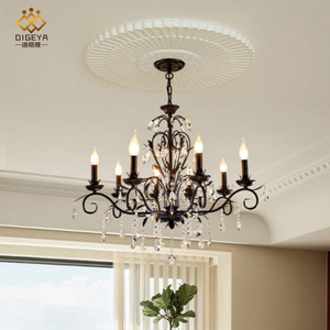Lustre en cristal noir rétro pour dropshipping Shopify, style européen du milieu du siècle, lampe suspendue multi-têtes pour salon et chambre à coucher - Product Image 3