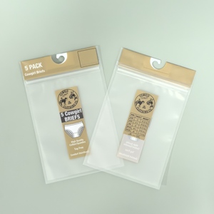 Sacchetto di plastica per indumenti stampato su misura, borsa con cerniera, - Product Image 1