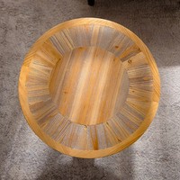 Table à thé en bois de style Wabi Sabi, table ronde créative, table basse en bois massif pour salon, tables d'appoint