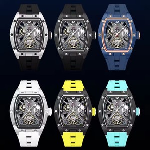 Reloj Mecánico Deportivo de Moda MEGIR <span class=keywords><strong>para</strong></span> <span class=keywords><strong>Hombre</strong></span>, Reloj de Pulsera Automático de Cuerda Automática con Correa de Silicona y Esfera Transparente Tipo Tonneau - Product Image 6