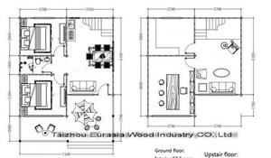 Cabaña de Madera Tradicional Ecológica en Oferta, Villa de Dos Dormitorios para Familias, Cabaña de Madera de Dos Pisos, Kits de Estructura Prefabricada de Madera - Product Image 2