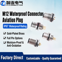 Connecteur M8 4 broches mâle/femelle, prise étanche IP67 pour montage sur panneau, anti-poussière, pour câble industriel, connecteur M12 4 broches