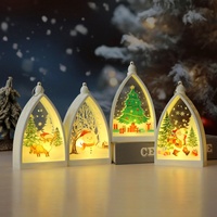 Lumière de nuit décorative de Noël à LED, lumière triangulaire en plastique de style bougie pour la décoration de scène