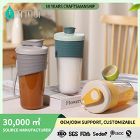 Vente en gros de gobelets à boisson portables en plastique de 700 ml avec couvercle et corde pour boire directement, mélanger les protéines, remuer, pour la salle de sport, le camping
