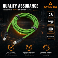 Montaje de Cable Ethernet RJ45 de categoría 5e SF/UTP Cable trenzado industrial para exteriores RJ45 macho 24AWG Cable de red de gato 5E de alta flexión