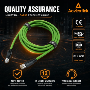 Ensemble de câbles <span class=keywords><strong>Ethernet</strong></span> RJ45 de catégorie 5e SF/UTP Câble industriel extérieur RJ45 mâle 24AWG toronné Câble réseau High Flex cat 5e - Product Image 4