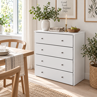 Commode à 4 tiroirs en bois de style nordique moderne, élégante, pour chambre à coucher, salon, rangement de vêtements pas cher pour la maison