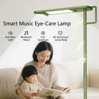 Lampe de sol de bureau commerciale moderne en aluminium, spectre complet, anti-lumière bleue, anti-éblouissement, détection de présence humaine, Bluetooth intégré