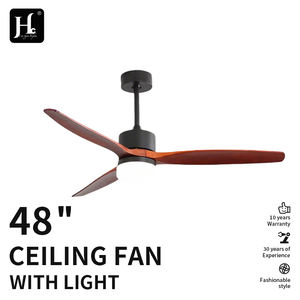 Ventilateur de plafond LED à haut débit d'air, 3 pales en bois massif, ventilateur de plafond LED avec éclairage et télécommande - Product Image 2
