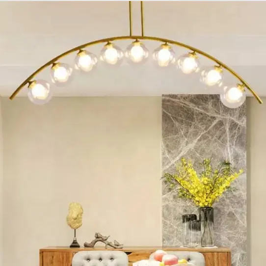 Простой матовый светодиодный ночник с 5 стеклянными шариками, потолочная лампа для столовой, Современная креативная люстра