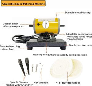 Điện kép đánh bóng Đệm Băng ghế dự bị hàng đầu đánh bóng biến tốc độ di động nha khoa phòng thí nghiệm nha sĩ Mini đánh bóng máy tiện - Product Image 3