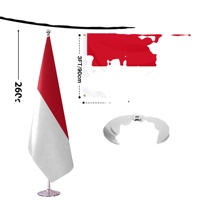 Ensemble de drapeaux de présentation sur pied pour intérieur, 8,53 pieds, avec base et mât argentés, pour bureau, hall et exposition de conférences, Indonésie
