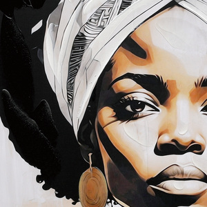 Tốt Nhất Bán New Phi Đen Người Phụ Nữ Nghệ Thuật Graffiti Áp phích Và In Trừu Tượng Châu Phi Cô Gái Chất Lượng Cao Bức Tranh Vải - Product Image 4