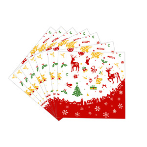 Christmas <b>Disposable</b> Tableware Set Paper <b>Plates</b> Cups Napkins Reindeer Snowflake Design Party Supplies Kit - Product Image 5