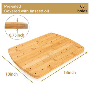 Planche à découper rectangulaire <span class=keywords><strong>barbecue</strong></span> 63 trous bambou support de broche alimentaire incurvé pour fête de restauration - Product Image 6