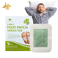 Patch pour les pieds au thé vert OEM ODM 2 en 1, patch détoxifiant pour les pieds, soulage la fatigue, améliore le sommeil, soin des pieds