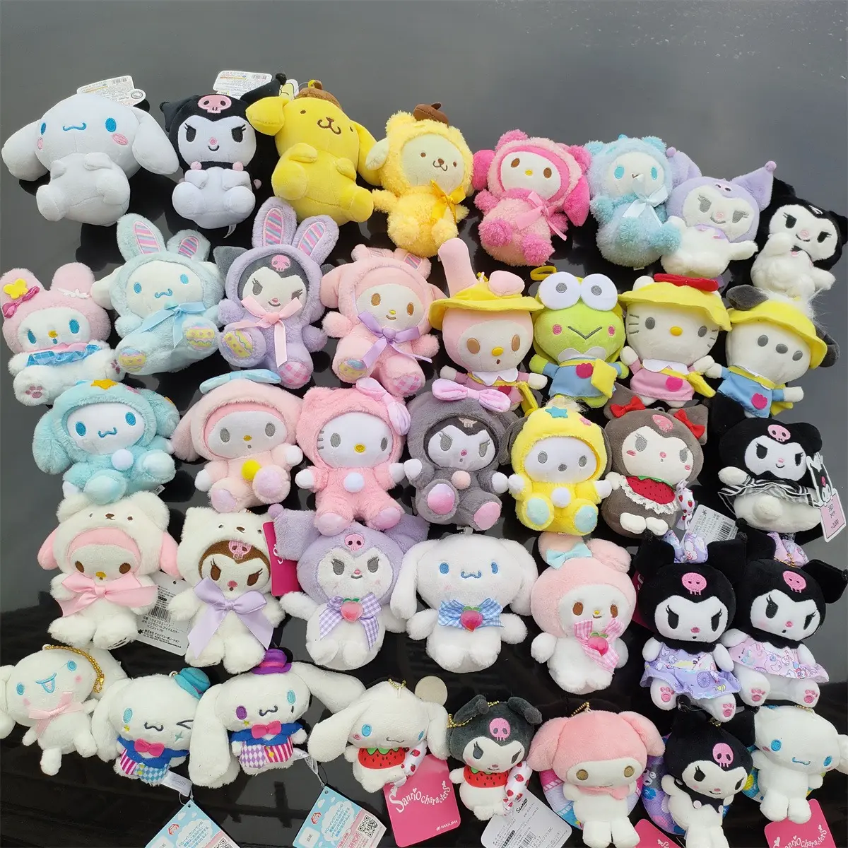 Wholesale Kawaii Sanrios Plush Keychain Anime Doll Kuromi Cinnamon Pendant Mini Claw Machine Toys